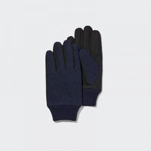 Guantes Uniqlo HEATTECH Lined Faux Lana Mujer Azul Marino | 82159_PE