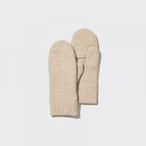 Guantes Uniqlo HEATTECH Lining Souffle Yarn Mittens Mujer Beige | 563720_PE