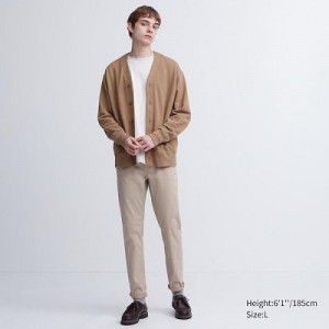 Jeans Uniqlo Ultra Stretch Color Hombre Beige | 426903_PE