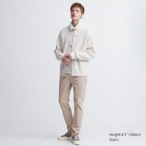 Jeans Uniqlo Ultra Stretch Color Hombre Beige | 179465_PE