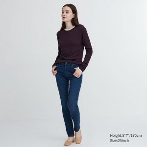 Jeans Uniqlo Ultra Stretch Mujer Azules | 187069_PE