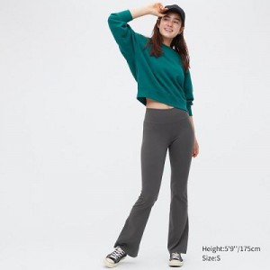 Leggins Uniqlo AIRism Soft Flare Mujer Gris | 971340_PE