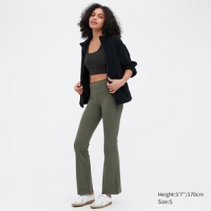 Leggins Uniqlo AIRism Soft Flare Mujer Verde Oliva | 748396_PE