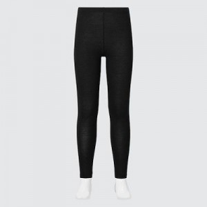 Leggins Uniqlo HEATTECH Niños Negras | 67438_PE