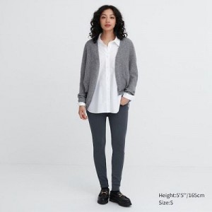 Leggins Uniqlo HEATTECH Ultra Stretch High-Rise Mujer Gris | 214653_PE