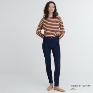 Leggins Uniqlo Ultra Stretch Denim Mujer Azul Marino | 718059_PE