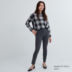 Leggins Uniqlo Ultra Stretch Denim Mujer Gris | 461507_PE