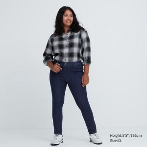 Leggins Uniqlo Ultra Stretch Denim Mujer Azul Marino | 87429_PE