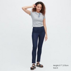 Leggins Uniqlo Ultra Stretch Denim Mujer Azul Marino | 486103_PE