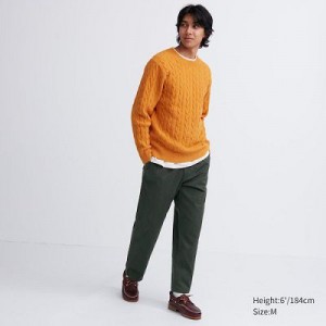 Pantalon Uniqlo Cotton Relaxed Ankle Hombre Verde | 594216_PE