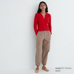 Pantalon Uniqlo Easy Cargo Mujer Beige | 386470_PE