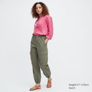 Pantalon Uniqlo Easy Cargo Mujer Verde Oliva | 672418_PE