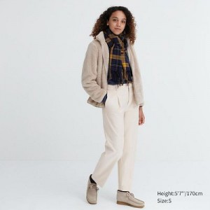 Pantalon Uniqlo HEATTECH Plisado Tapered Mujer Natural | 680723_PE