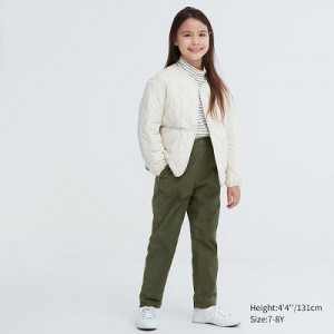 Pantalon Uniqlo Stretch Warm Lined Niños Verde Oliva | 724608_PE