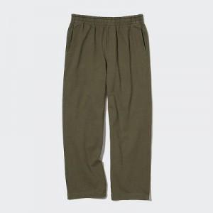 Pantalon Uniqlo Washed Jersey Ankle Hombre Verde Oliva | 715280_PE