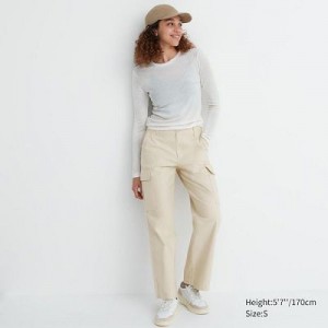 Pantalon Uniqlo Wide Directo Cargo Mujer Natural | 476835_PE