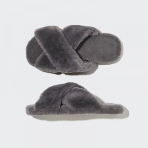 Pantuflas Uniqlo Room Shoes (Furry) Hombre Gray | 348765_PE