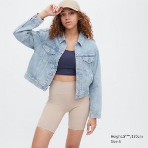 Short Uniqlo AIRism Soft Pocket Biker (8") Mujer Natural | 485631_PE