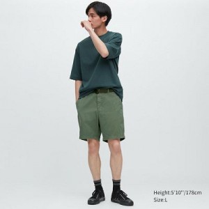 Short Uniqlo Chino (7") Hombre Verde | 984053_PE