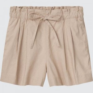 Short Uniqlo Linen-Cotton Mujer Beige | 843615_PE