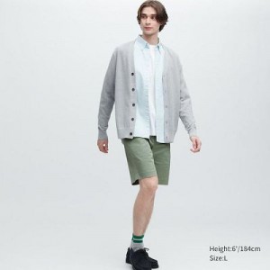 Short Uniqlo Stretch Slim-Fit (9") Hombre Verde | 47381_PE