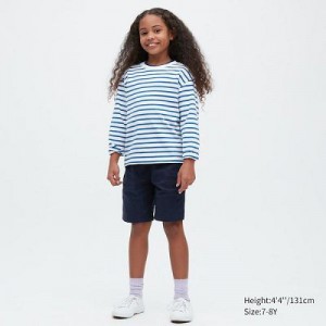 Short Uniqlo Stretch Twill Easy Niños Azul Marino | 841037_PE