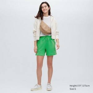 Short Uniqlo Sweat Mujer Verde | 596014_PE