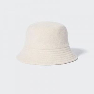 Sombreros Uniqlo Adjustable Lana Bucket Mujer Blancas | 824360_PE