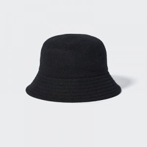 Sombreros Uniqlo Adjustable Lana Bucket Mujer Negras | 180347_PE