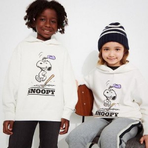 Sudadera con Capucha Uniqlo PEANUTS Charlie Brown's Baseball Team Long-Sleeve Niños Blancas | 631058_PE