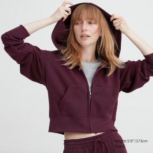 Sudadera con Capucha Uniqlo Sweat Full-Zip Long-Sleeve Mujer Wine | 601859_PE