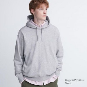 Sudadera con Capucha Uniqlo Sweat Pullover Long-Sleeve Hombre Gris | 269803_PE