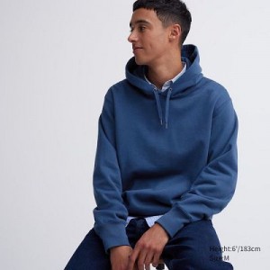 Sudadera con Capucha Uniqlo Sweat Pullover Long-Sleeve Hombre Azules | 751948_PE