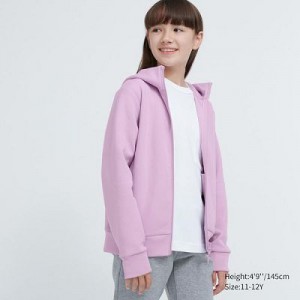 Sudadera con Capucha Uniqlo Ultra Stretch Dry Sweat Long-Sleeve Full-Zip Niños Moradas | 826710_PE