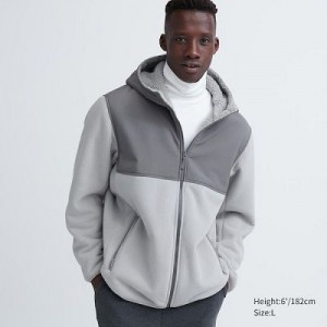 Sudadera con Capucha Uniqlo Windproof Outer Full-Zip Hombre Gris | 958724_PE