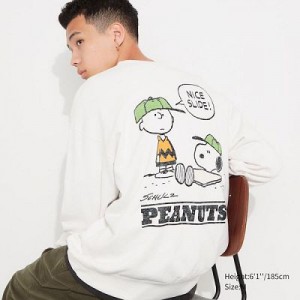 Sudaderas Uniqlo PEANUTS Charlie Baseball Team Long-Sleeve Hombre Blancas | 951284_PE