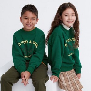 Sudaderas Uniqlo Ultra Stretch Estampadas Long-Sleeve Niños Verde | 310627_PE