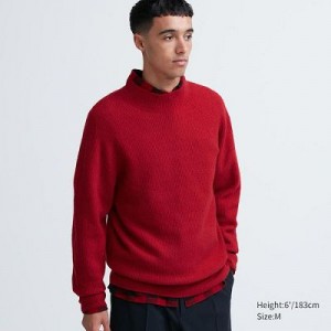 Suéteres Uniqlo 3D Knit Souffle Yarn Mock Neck Hombre Rojas | 201397_PE