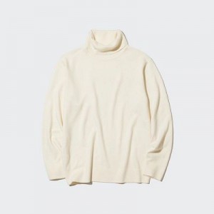 Suéteres Uniqlo Cashmere Turtleneck Long-Sleeve Hombre Blancas | 240519_PE