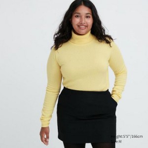 Suéteres Uniqlo Cashmere Turtleneck Mujer Amarillo | 169523_PE