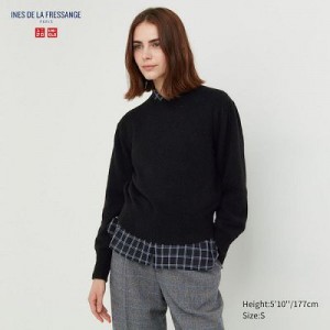 Suéteres Uniqlo Crew Neck Puff Long-Sleeve Mujer Negras | 314058_PE