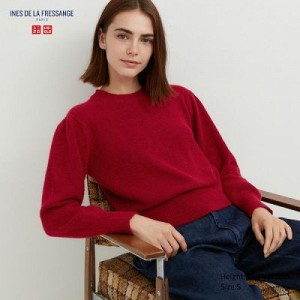 Suéteres Uniqlo Crew Neck Puff Long-Sleeve Mujer Rojas | 382917_PE