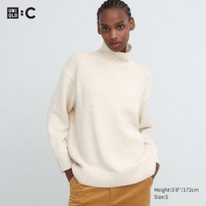 Suéteres Uniqlo Soft Knit High Neck Long-Sleeve Mujer Blancas | 508419_PE