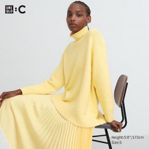 Suéteres Uniqlo Soft Knit High Neck Long-Sleeve Mujer Amarillo | 189675_PE