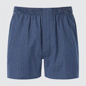 Trunks Uniqlo Woven Checked Hombre Azules | 681372_PE