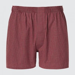 Trunks Uniqlo Woven Checked Hombre Wine | 362570_PE