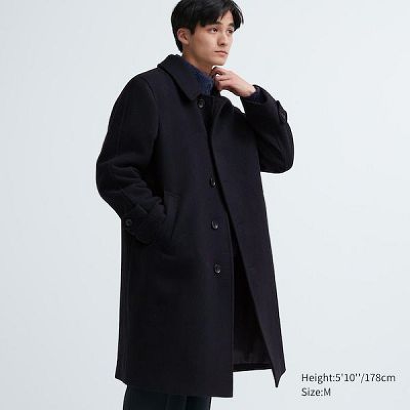 Abrigos Uniqlo Balmacaan Hombre Azul Marino | 508341_PE