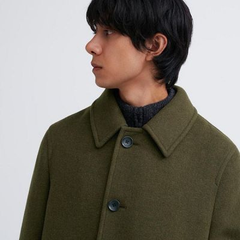 Abrigos Uniqlo Balmacaan Hombre Verde Oliva | 761892_PE