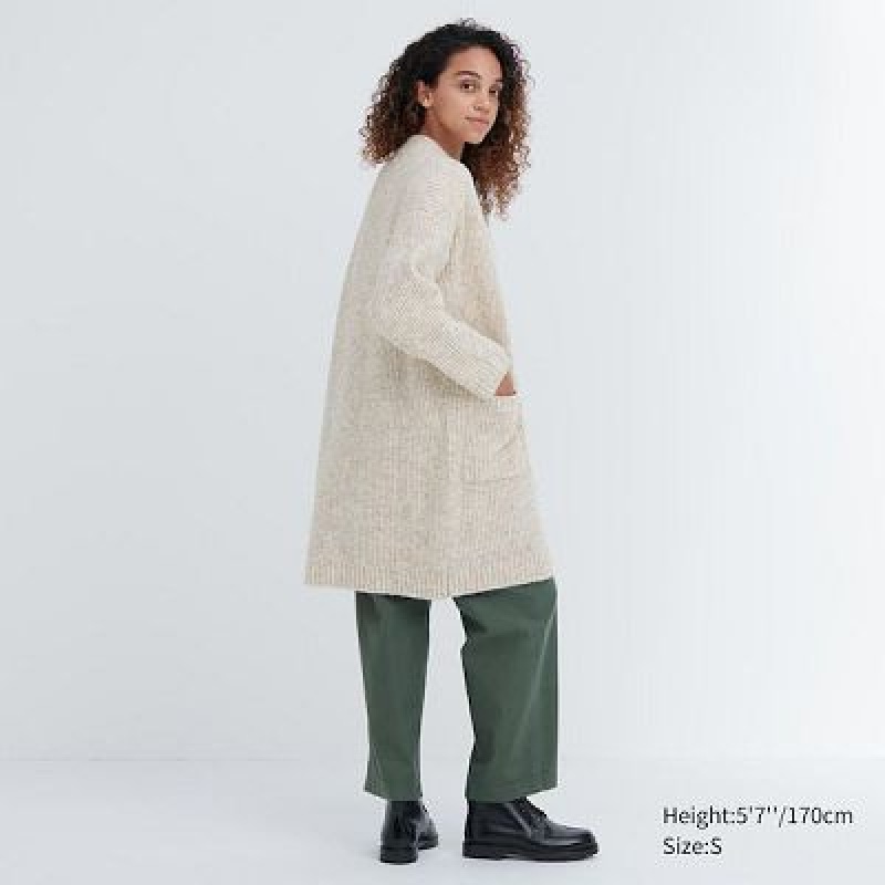 Abrigos Uniqlo De Punto Long Mujer Beige | 275190_PE