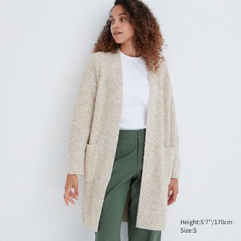 Abrigos Uniqlo De Punto Long Mujer Natural | 743956_PE